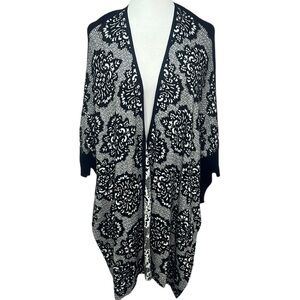 August Silk Drape Front Cardigan Black